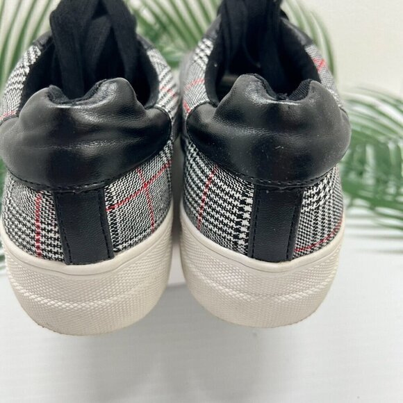 Steve Madden Plaid Sneakers Women's Size 6 Black/Multicolor Round Toe  Lace Up - Picture 7 of 9